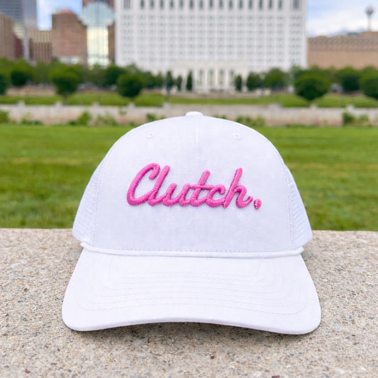White/Pink Clutch Trucker Hat
