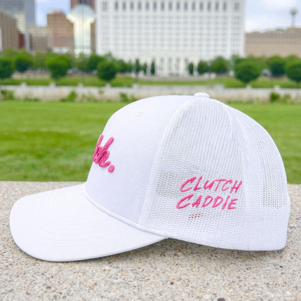 White/Pink Clutch Trucker Hat